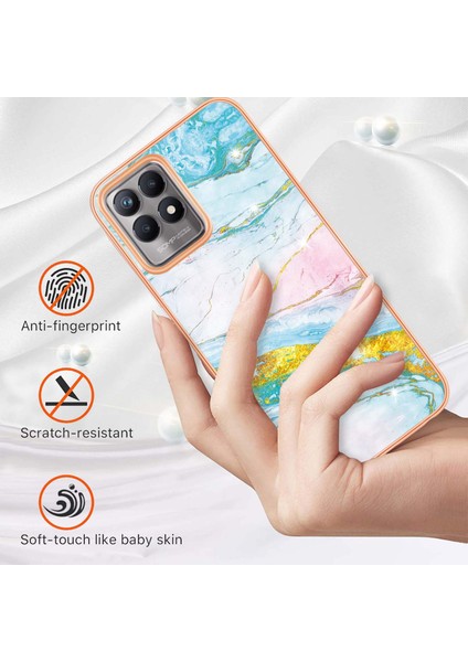 Oppo Realme 8i Için Mermer Şık Desenli Tpu Tampon Telefon Kılıfı - Altın (Yurt Dışından) fiyatları