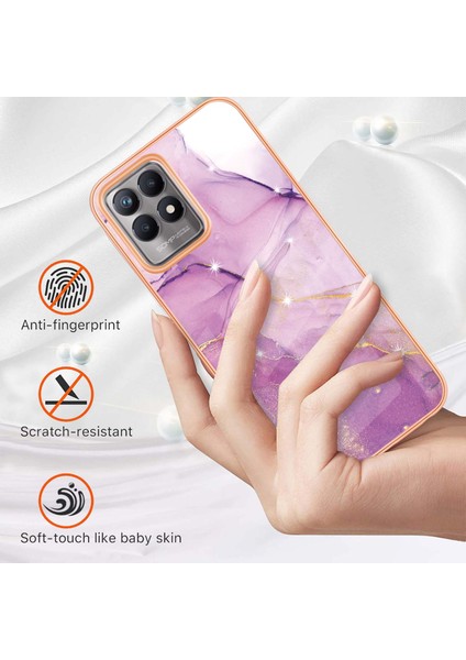Oppo Realme 8i Için Mermer Şık Desenli Tpu Tampon Telefon Kılıfı - Pembe (Yurt Dışından) fiyatları