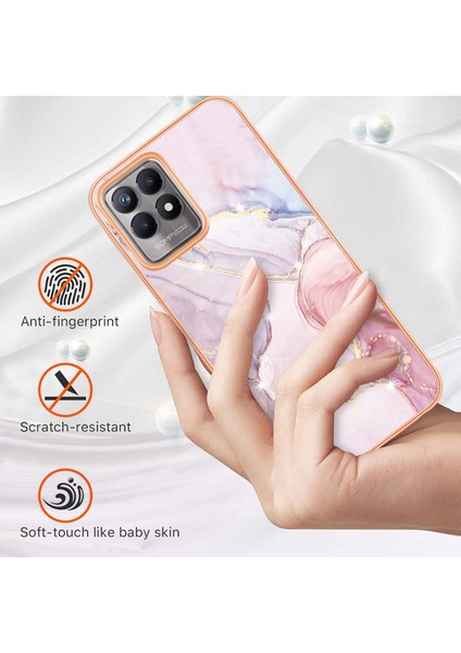 Oppo Realme 8i Için Mermer Şık Desenli Tpu Tampon Telefon Kılıfı - Rose Gold (Yurt Dışından) fiyatları