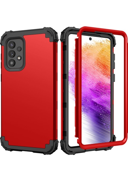 Samsung Galaxy A73 5g Için Yumuşak Silikon Sert Pc Tampon Telefon Kılıfı - Kırmızı (Yurt Dışından) modelleri