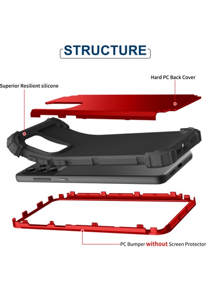 Samsung Galaxy A73 5g Için Yumuşak Silikon Sert Pc Tampon Telefon Kılıfı - Kırmızı (Yurt Dışından) fırsatları