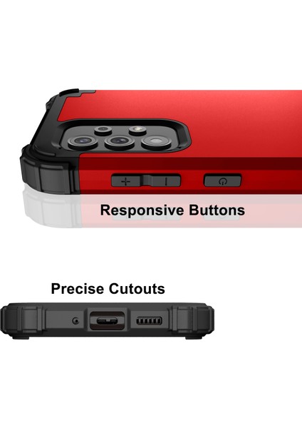Samsung Galaxy A73 5g Için Yumuşak Silikon Sert Pc Tampon Telefon Kılıfı - Kırmızı (Yurt Dışından) indirimleri