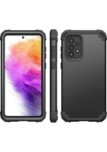 Samsung Galaxy A73 5g Için Yumuşak Silikon Sert Pc Tampon Telefon Kılıfı - Siyah (Yurt Dışından) fiyatları