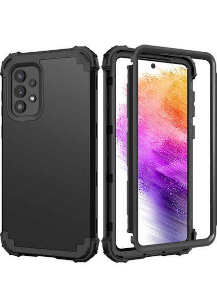 Samsung Galaxy A73 5g Için Yumuşak Silikon Sert Pc Tampon Telefon Kılıfı - Siyah (Yurt Dışından) modelleri