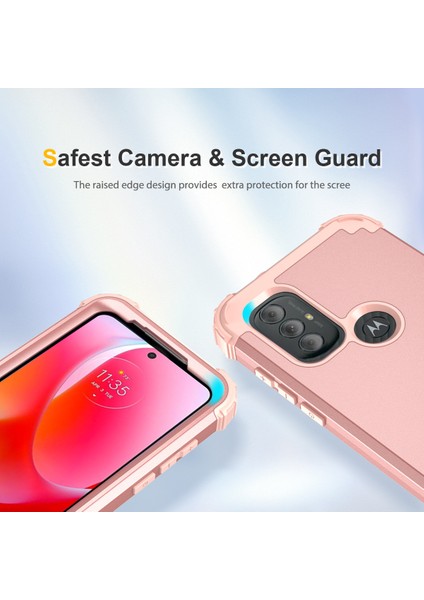 Motorola Moto G Power (2022) Için Yumuşak Silikon Sert Pc Tampon Telefon Kılıfı - Rose Gold (Yurt Dışından) indirimleri