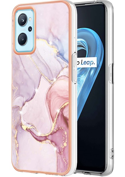 Oppo A36 / Realme 9i Için Mermer Şık Desenli Tpu Tampon Telefon Kılıfı - Rose Gold (Yurt Dışından)
