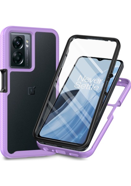 Oneplus Nord N300/OPPO A57/A57S/A77 Için Dahili Ekran Koruyucu Tam Gövde Koruma Telefon Kılıfı - Mor (Yurt Dışından)