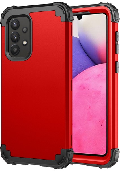 Samsung Galaxy A33 5g Için Yumuşak Silikon Sert Pc Tampon Telefon Kılıfı - Kırmızı (Yurt Dışından) modelleri