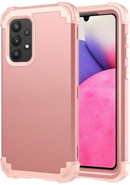 Samsung Galaxy A33 5g Için Yumuşak Silikon Sert Pc Tampon Telefon Kılıfı - Rose Gold (Yurt Dışından) modelleri