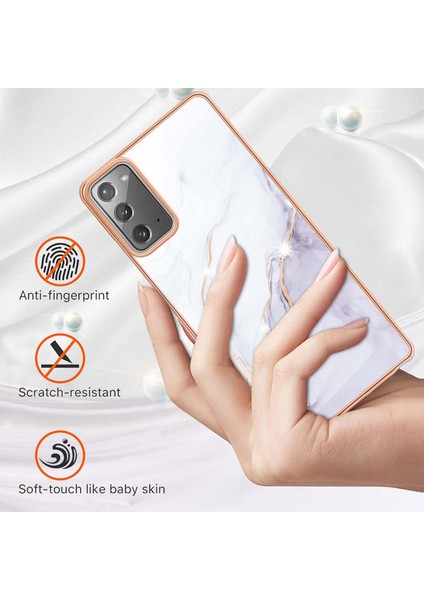 Samsung Galaxy Note 20 Için Mermer Şık Desenli Tpu Tampon Telefon Kılıfı - Beyaz (Yurt Dışından) fiyatları