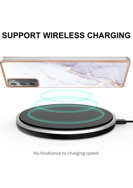 Samsung Galaxy Note 20 Için Mermer Şık Desenli Tpu Tampon Telefon Kılıfı - Beyaz (Yurt Dışından) modelleri