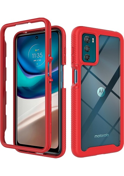 Motorola Moto G42 Için Hibrit Bumper Tam Koruma Telefon Kılıfı - Kırmızı (Yurt Dışından) fiyatları