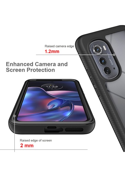 Motorola Edge 2022 Için Hibrit Bumper Tam Koruma Telefon Kılıfı - Kırmızı (Yurt Dışından) indirimleri