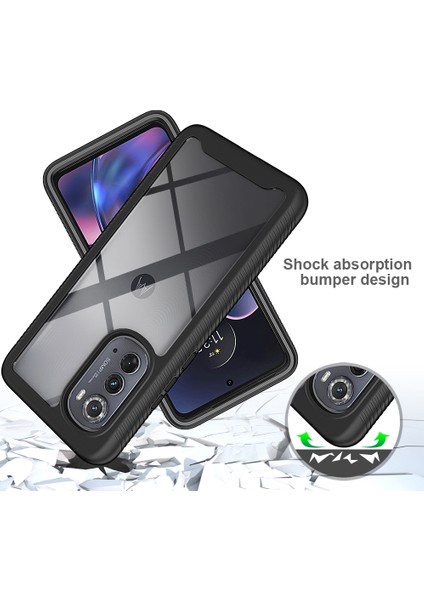 Motorola Edge 2022 Için Hibrit Bumper Tam Koruma Telefon Kılıfı - Lacivert (Yurt Dışından) fırsatları