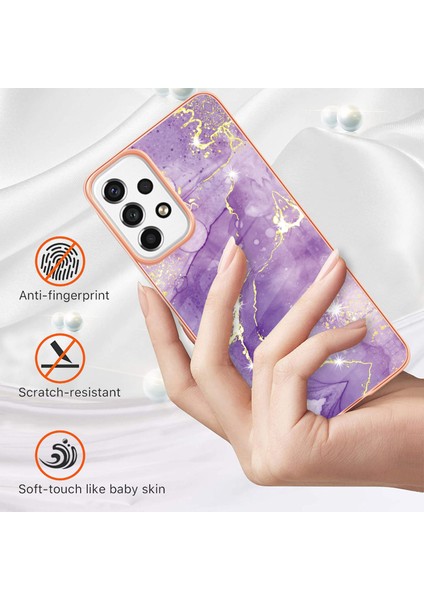 Samsung Galaxy A53 5g Için Mermer Şık Desenli Tpu Tampon Telefon Kılıfı - Mor (Yurt Dışından) fiyatları