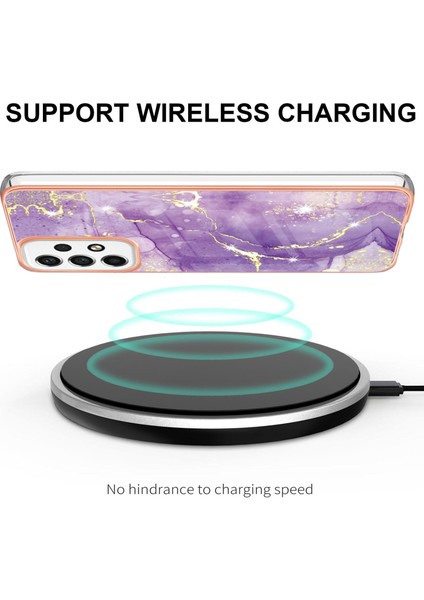 Samsung Galaxy A53 5g Için Mermer Şık Desenli Tpu Tampon Telefon Kılıfı - Mor (Yurt Dışından) modelleri