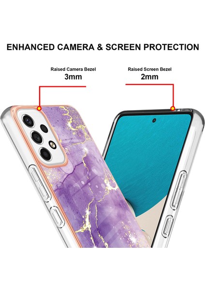 Samsung Galaxy A53 5g Için Mermer Şık Desenli Tpu Tampon Telefon Kılıfı - Mor (Yurt Dışından) fırsatları