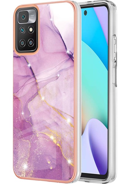 Xiaomi Redmi 10 Için Mermer Şık Desenli Tpu Tampon Telefon Kılıfı - Pembe (Yurt Dışından)