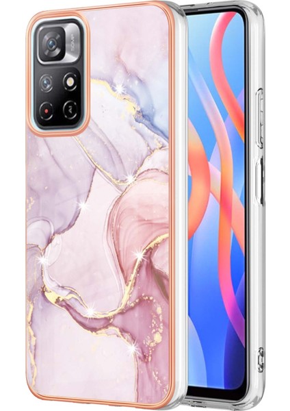 Xiaomi Poco M4 Pro 5g Için Mermer Şık Desenli Tpu Tampon Telefon Kılıfı - Rose Gold (Yurt Dışından)