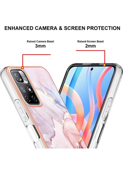 Xiaomi Poco M4 Pro 5g Için Mermer Şık Desenli Tpu Tampon Telefon Kılıfı - Rose Gold (Yurt Dışından) fırsatları