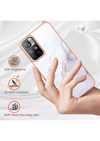 Xiaomi Poco M4 Pro 5g Için Mermer Şık Desenli Tpu Tampon Telefon Kılıfı - Beyaz (Yurt Dışından) fiyatları