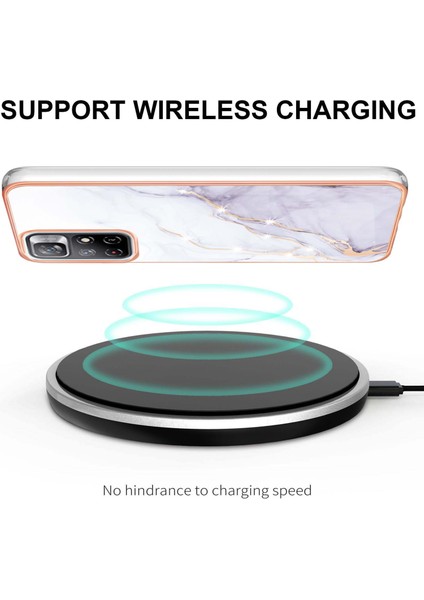Xiaomi Poco M4 Pro 5g Için Mermer Şık Desenli Tpu Tampon Telefon Kılıfı - Beyaz (Yurt Dışından) modelleri
