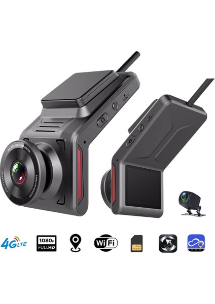 K18 4g Wifi Araba Dvr Güvenlik Kamerası 2.0 "1080P Gps Dashcam ile Dikiz Aynası Çift Len Video Kaydedici Registrator