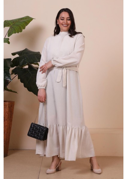 Buyuk Beden Elbise Uzun Kollu Kadin Tesettur Elbise Piliseli indirimleri