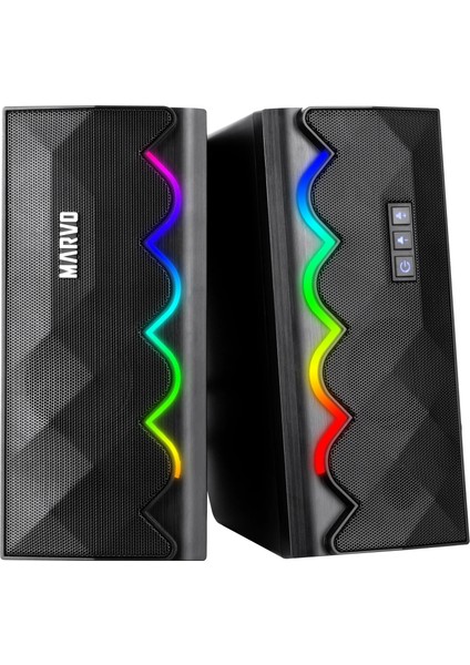 SG-269 GT60 Wired / Wireless 2.0 Stero Rgb Gaming Speaker