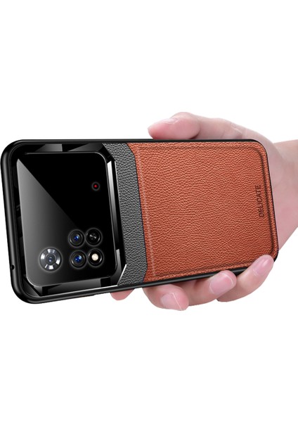 Xiaomi Poco M4 4g Için Litchi Tpu Bumper Cam Lens Korumalı Telefon Kılıfı (Yurt Dışından)