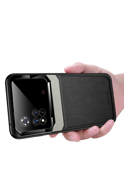 Xiaomi Poco M4 4g Için Litchi Tpu Bumper Cam Lens Korumalı Telefon Kılıfı (Yurt Dışından)