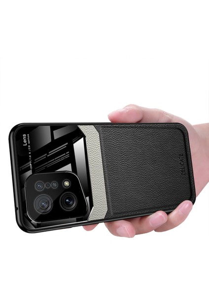 Oppo Find X5 Için Litchi Tpu Bumper Cam Lens Korumalı Telefon Kılıfı (Yurt Dışından)