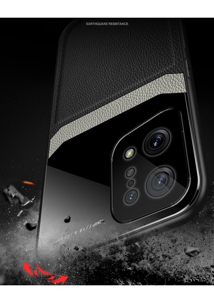 Oppo Find X5 Için Litchi Tpu Bumper Cam Lens Korumalı Telefon Kılıfı (Yurt Dışından)