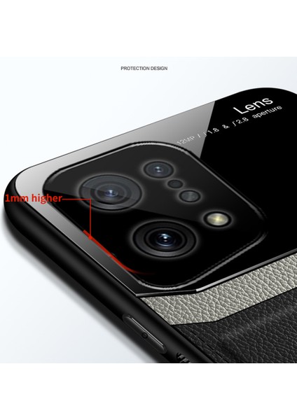 Oppo Find X5 Için Litchi Tpu Bumper Cam Lens Korumalı Telefon Kılıfı (Yurt Dışından)