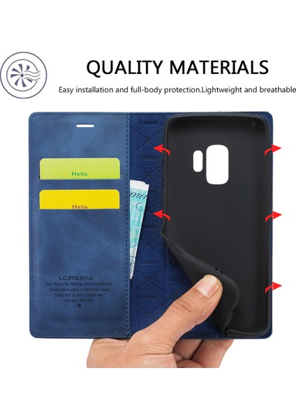 Samsung Galaxy S9 Plus Için Ince Kapaklı Deri Cüzdan Standı Telefon Kılıfı (Yurt Dışından)