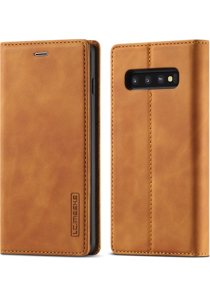 Samsung Galaxy S10 Plus Için Ince Kapaklı Deri Cüzdan Standı Telefon Kılıfı (Yurt Dışından)