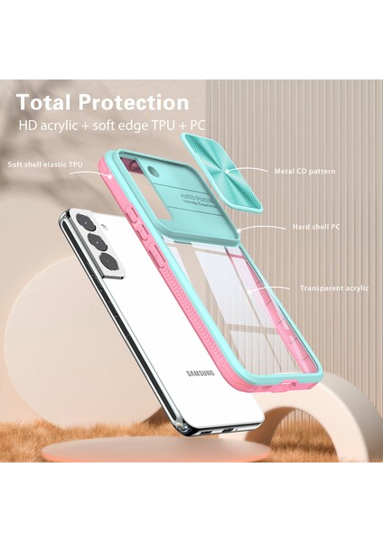 Samsung Galaxy S22 5g Için Sürgülü Kamera Kapaklı Tpu Tamponu Temizle Telefon Kılıfı Gök Si (Yurt Dışından) fırsatları