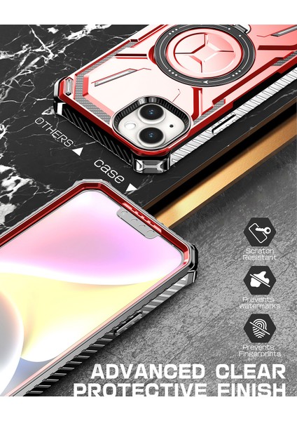 iPhone 14 Plus Için Çift Katmanlı Manyetik Stand Telefon Kılıfı, Magsafe Şarjı ile Uyumlu (Yurt Dışından)