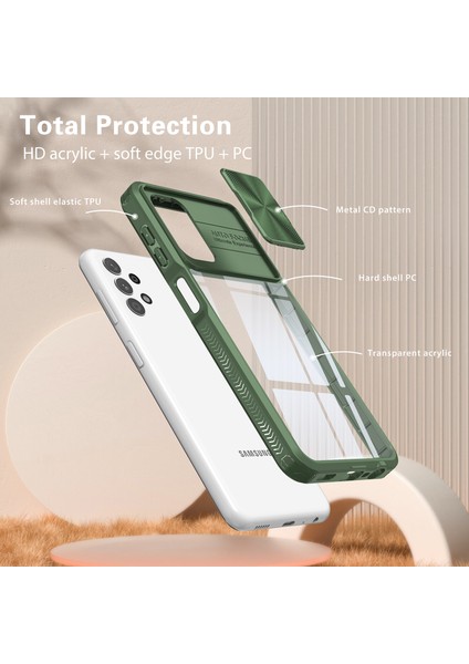 Samsung Galaxy A33 5g Için Sürgülü Kamera Kapaklı Tpu Tamponu Temizle Telefon Kılıfı (Yurt Dışından) fırsatları