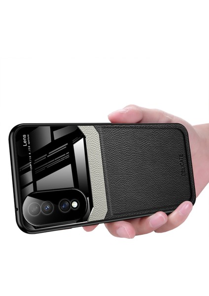 Honor 70 Için Litchi Tpu Bumper Cam Lens Korumalı Telefon Kılıfı (Yurt Dışından)