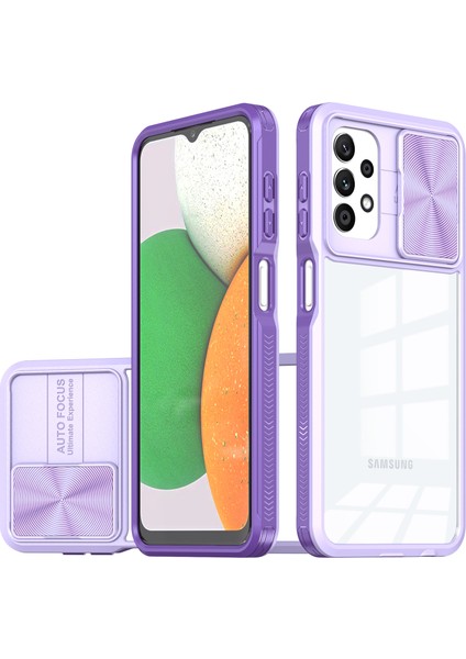 Samsung Galaxy A03S Için Sürgülü Kamera Kapaklı Tpu Tamponu Temizle Telefon Kılıfı (Yurt Dışından)