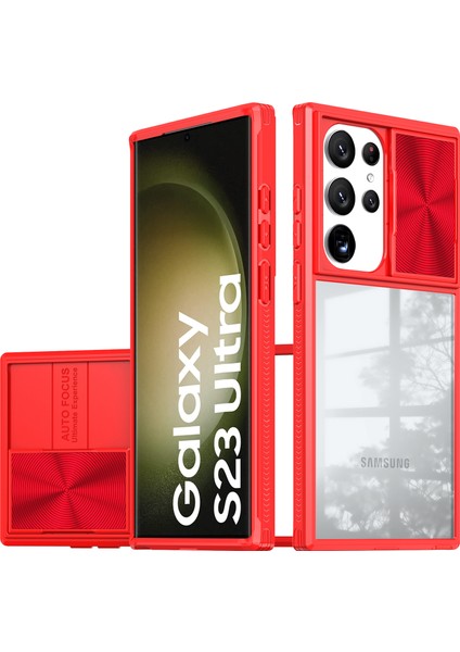 Samsung Galaxy S23 Ultra Için Sürgülü Kamera Kapaklı Tpu Tamponu Temizle Telefon Kılıfı (Yurt Dışından)