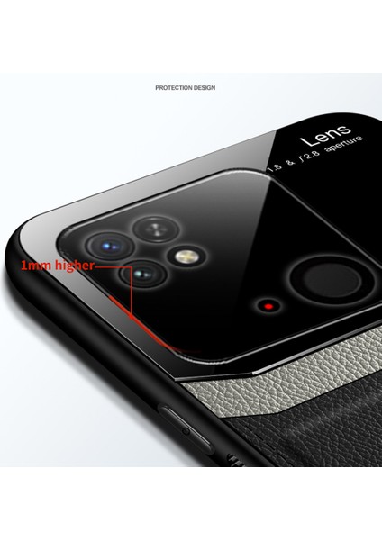 Xiaomi Redmi 10C Için Litchi Tpu Bumper Cam Lens Korumalı Telefon Kılıfı (Yurt Dışından)