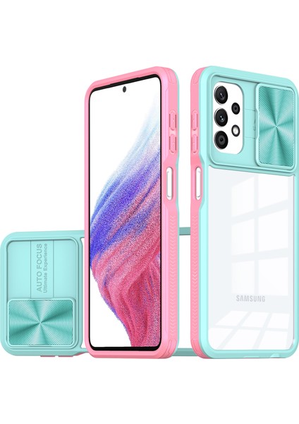 Samsung Galaxy A23 4G/A23 5g Için Sürgülü Kamera Kapaklı Tpu Tamponu Temizle Telefon Kılıfı Gök Si (Yurt Dışından)