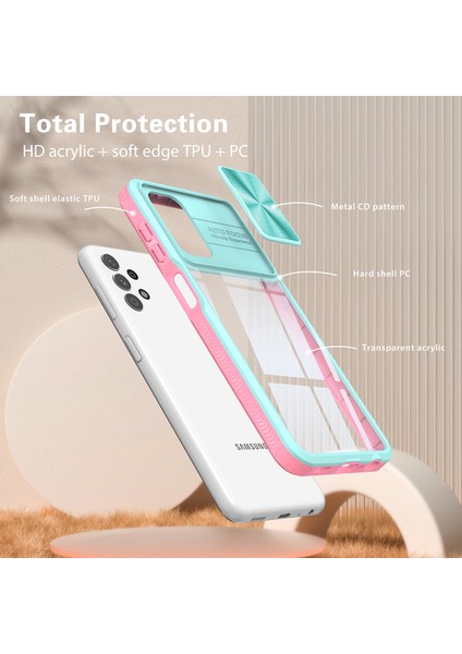 Samsung Galaxy A23 4G/A23 5g Için Sürgülü Kamera Kapaklı Tpu Tamponu Temizle Telefon Kılıfı Gök Si (Yurt Dışından) fırsatları