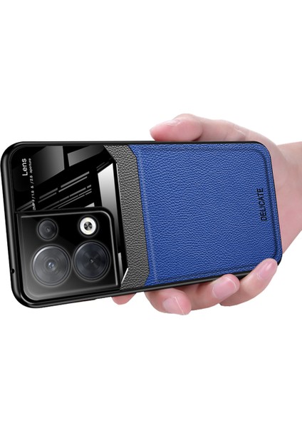 Oppo Reno8 Pro 5g Için Litchi Tpu Bumper Cam Lens Korumalı Telefon Kılıfı (Yurt Dışından)