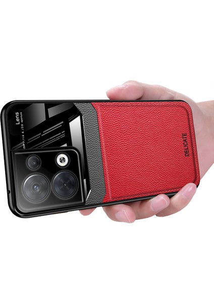 Oppo Reno8 Pro 5g Için Litchi Tpu Bumper Cam Lens Korumalı Telefon Kılıfı (Yurt Dışından)