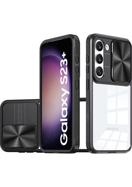 Samsung Galaxy S23+ Için Sürgülü Kamera Kapaklı Tpu Tamponu Temizle Telefon Kılıfı (Yurt Dışından)