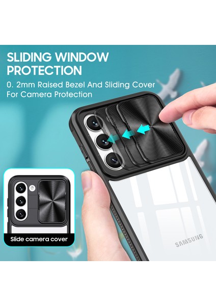Samsung Galaxy S23+ Için Sürgülü Kamera Kapaklı Tpu Tamponu Temizle Telefon Kılıfı (Yurt Dışından) modelleri