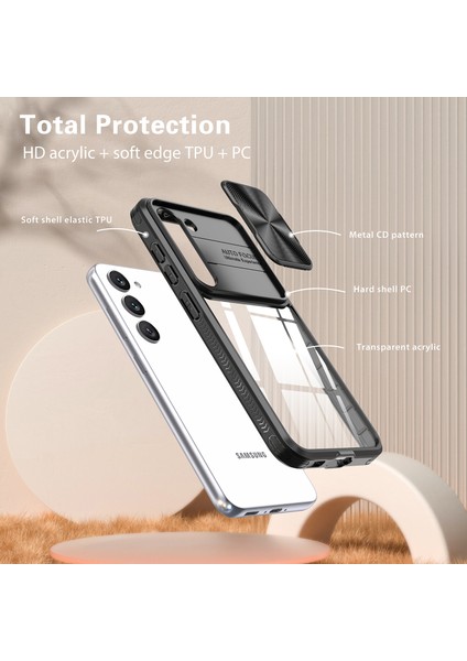 Samsung Galaxy S23+ Için Sürgülü Kamera Kapaklı Tpu Tamponu Temizle Telefon Kılıfı (Yurt Dışından) fırsatları